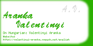 aranka valentinyi business card